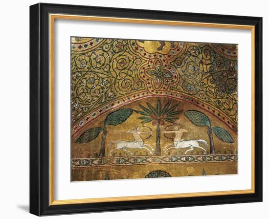 Detail of Mosaics in King Roger's Room, Palace of Normans or Royal Palace of Palermo, Sicily, Italy-null-Framed Giclee Print