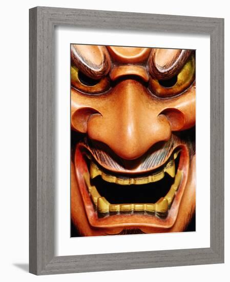 Detail of Noh Mask, Kyoto, Japan-Frank Carter-Framed Photographic Print