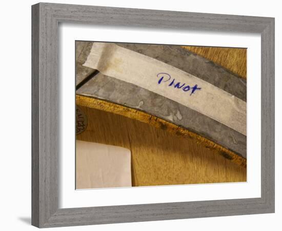 Detail of Oak Barrel with Pinot Noir, Bodega Del Anelo Winery, Finca Roja-Per Karlsson-Framed Photographic Print