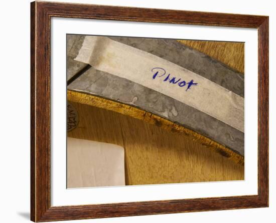 Detail of Oak Barrel with Pinot Noir, Bodega Del Anelo Winery, Finca Roja-Per Karlsson-Framed Photographic Print