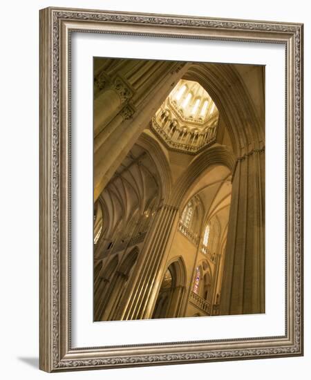 Detail of Octagonal Lantern Tower, Notre Dame Cathedral, Coutances, Cotentin, Normandy, France-Guy Thouvenin-Framed Photographic Print