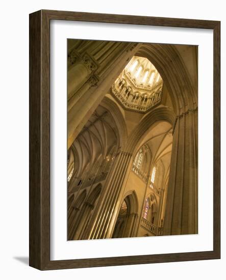 Detail of Octagonal Lantern Tower, Notre Dame Cathedral, Coutances, Cotentin, Normandy, France-Guy Thouvenin-Framed Photographic Print