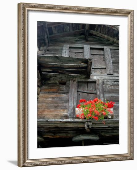 Detail of Old Home Construction, Hinterdorf, Zermatt, Switzerland-Lisa S. Engelbrecht-Framed Photographic Print