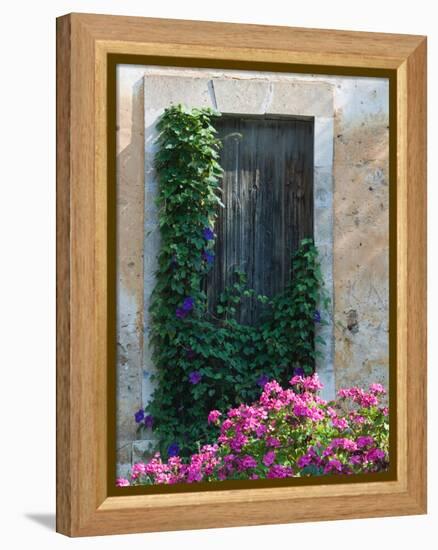 Detail of Old House, Assos, Kefalonia, Ionian Islands, Greece-Walter Bibikow-Framed Premier Image Canvas