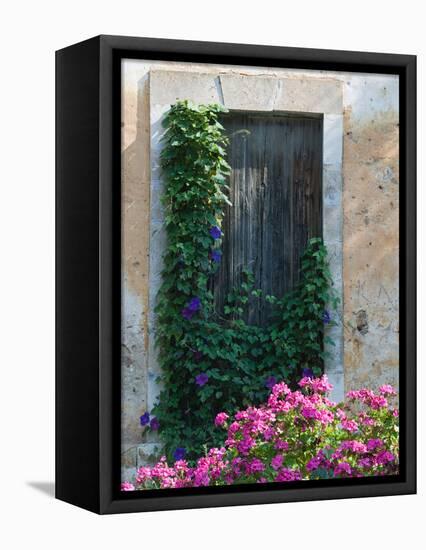 Detail of Old House, Assos, Kefalonia, Ionian Islands, Greece-Walter Bibikow-Framed Premier Image Canvas