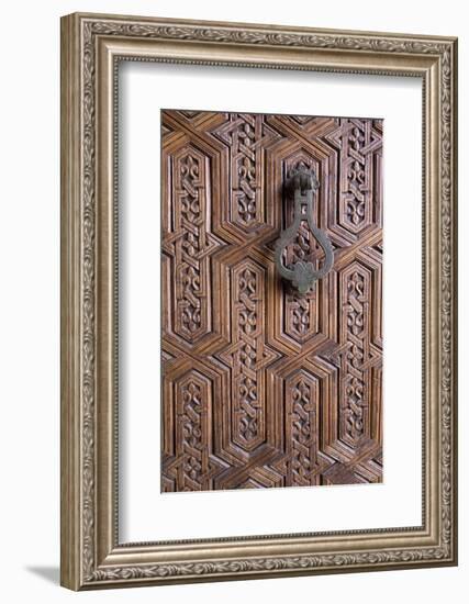 Detail of Old Ornately Carved Wooden Door, Medina, Marrakesh, Morocco, North Africa, Africa-Stephen Studd-Framed Photographic Print