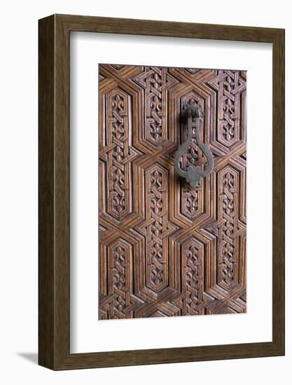 Detail of Old Ornately Carved Wooden Door, Medina, Marrakesh, Morocco, North Africa, Africa-Stephen Studd-Framed Photographic Print