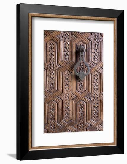 Detail of Old Ornately Carved Wooden Door, Medina, Marrakesh, Morocco, North Africa, Africa-Stephen Studd-Framed Photographic Print