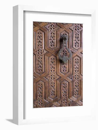 Detail of Old Ornately Carved Wooden Door, Medina, Marrakesh, Morocco, North Africa, Africa-Stephen Studd-Framed Photographic Print