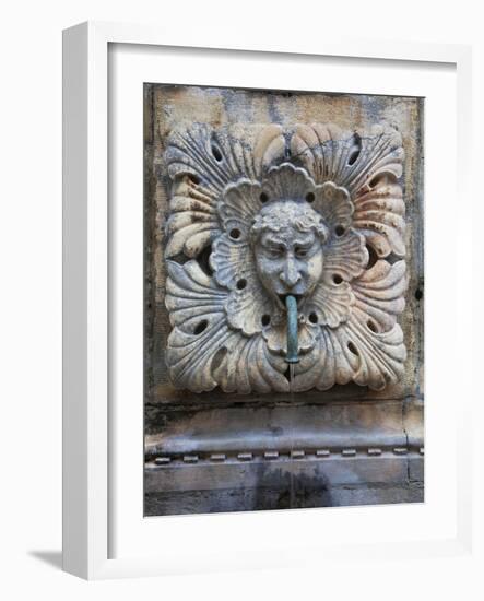 Detail of Onofro's Fountain, Stradun, Dalmatia, Croatia, Europe-Martin Child-Framed Photographic Print