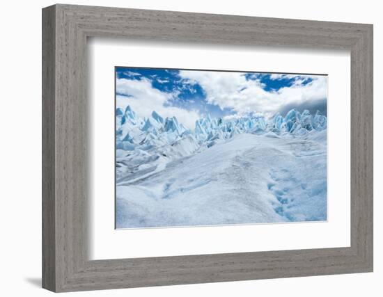 Detail of Perito Moreno Glacier with Clouds, Patagonia, Argentina-James White-Framed Photographic Print