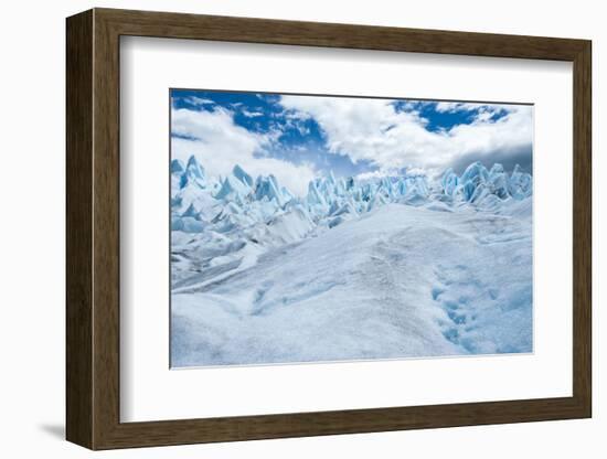 Detail of Perito Moreno Glacier with Clouds, Patagonia, Argentina-James White-Framed Photographic Print