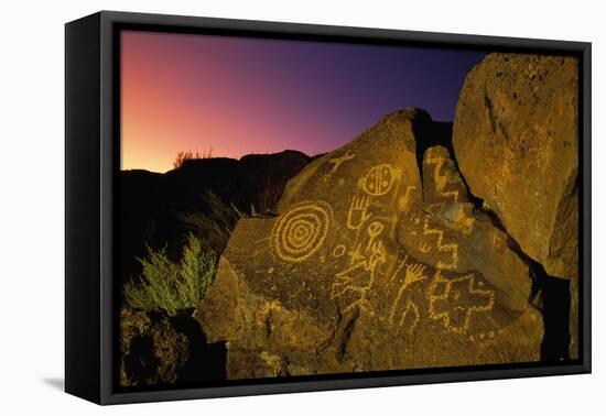 Detail of Petroglyphs at Petroglyph National Monument-Danny Lehman-Framed Premier Image Canvas