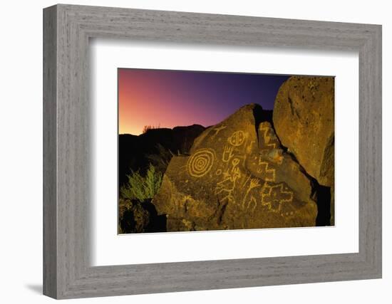 Detail of Petroglyphs at Petroglyph National Monument-Danny Lehman-Framed Photographic Print