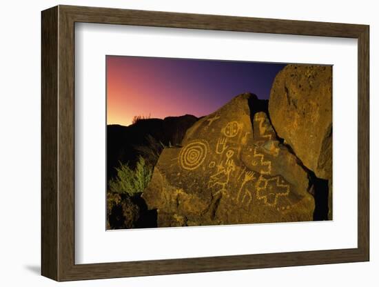 Detail of Petroglyphs at Petroglyph National Monument-Danny Lehman-Framed Photographic Print