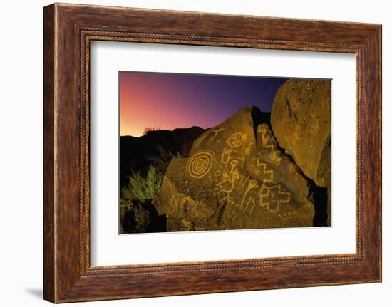 Detail of Petroglyphs at Petroglyph National Monument-Danny Lehman-Framed Photographic Print