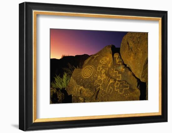 Detail of Petroglyphs at Petroglyph National Monument-Danny Lehman-Framed Photographic Print