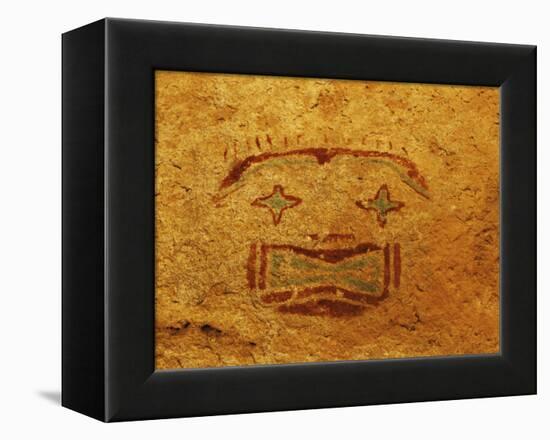 Detail of Pictograph or Rock Painting, the Starry-Eyed Man, Hueco Tanks State Historic Park-Dennis Flaherty-Framed Premier Image Canvas