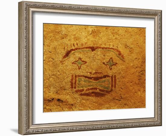 Detail of Pictograph or Rock Painting, the Starry-Eyed Man, Hueco Tanks State Historic Park-Dennis Flaherty-Framed Photographic Print