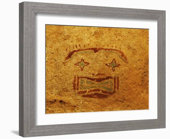 Detail of Pictograph or Rock Painting, the Starry-Eyed Man, Hueco Tanks State Historic Park-Dennis Flaherty-Framed Photographic Print