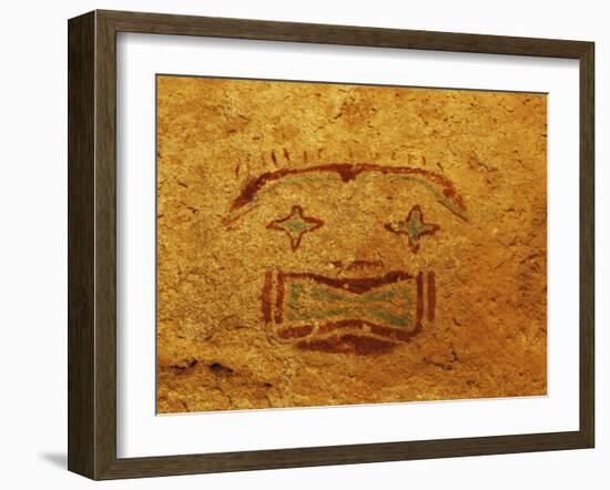 Detail of Pictograph or Rock Painting, the Starry-Eyed Man, Hueco Tanks State Historic Park-Dennis Flaherty-Framed Photographic Print