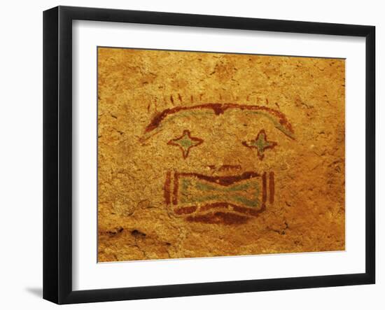 Detail of Pictograph or Rock Painting, the Starry-Eyed Man, Hueco Tanks State Historic Park-Dennis Flaherty-Framed Photographic Print