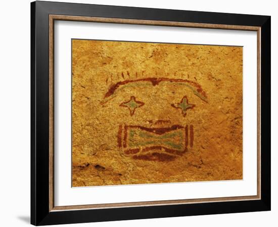 Detail of Pictograph or Rock Painting, the Starry-Eyed Man, Hueco Tanks State Historic Park-Dennis Flaherty-Framed Photographic Print