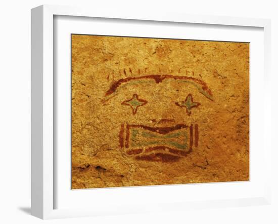 Detail of Pictograph or Rock Painting, the Starry-Eyed Man, Hueco Tanks State Historic Park-Dennis Flaherty-Framed Photographic Print