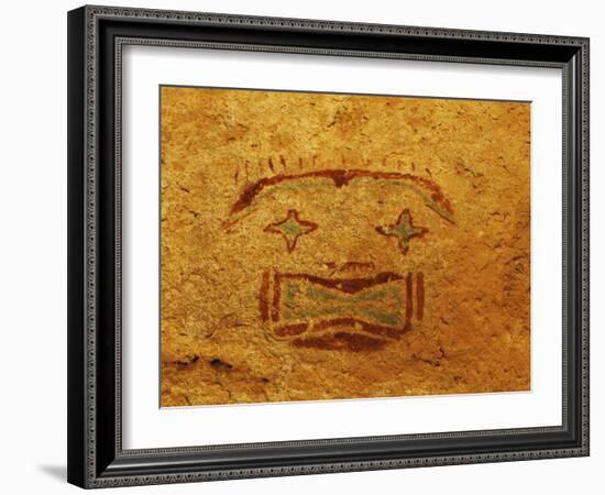 Detail of Pictograph or Rock Painting, the Starry-Eyed Man, Hueco Tanks State Historic Park-Dennis Flaherty-Framed Photographic Print