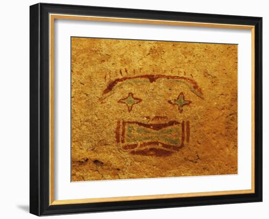 Detail of Pictograph or Rock Painting, the Starry-Eyed Man, Hueco Tanks State Historic Park-Dennis Flaherty-Framed Photographic Print