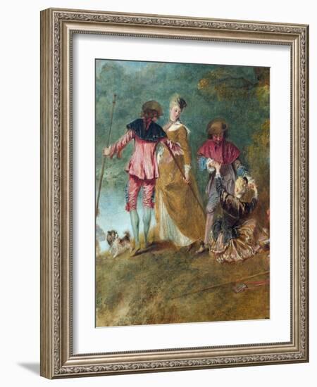 Detail of Pilgrimage on the Isle of Cythera-Antoine Watteau-Framed Giclee Print