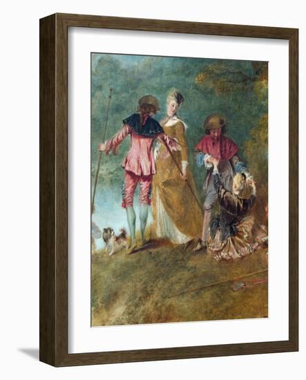 Detail of Pilgrimage on the Isle of Cythera-Antoine Watteau-Framed Giclee Print