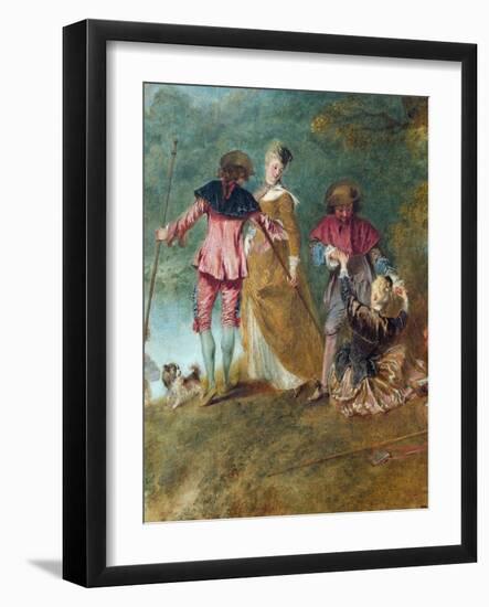 Detail of Pilgrimage on the Isle of Cythera-Antoine Watteau-Framed Giclee Print