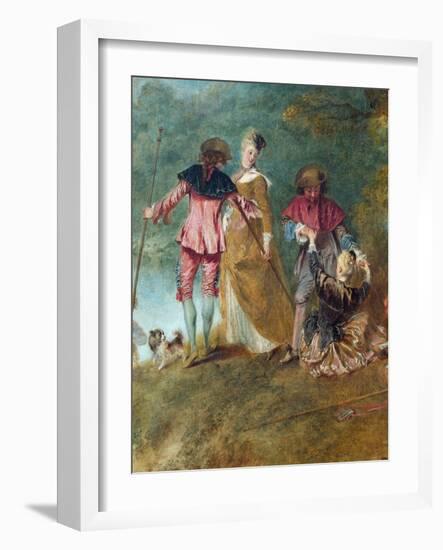 Detail of Pilgrimage on the Isle of Cythera-Antoine Watteau-Framed Giclee Print