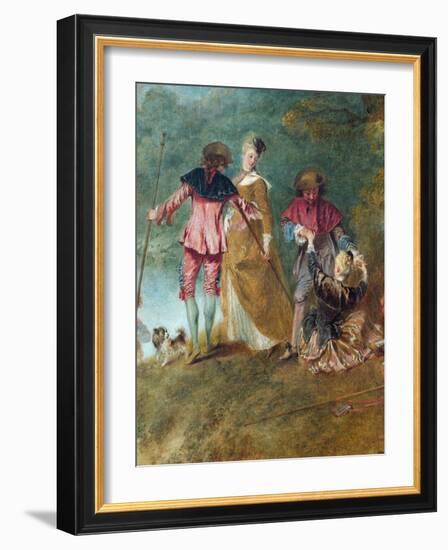 Detail of Pilgrimage on the Isle of Cythera-Antoine Watteau-Framed Giclee Print