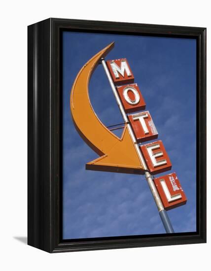 Detail of Plain Motel Sign, Cle Elum, Washington, USA-Nancy & Steve Ross-Framed Premier Image Canvas