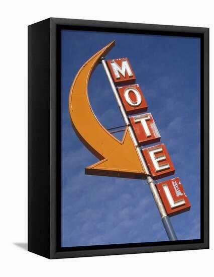 Detail of Plain Motel Sign, Cle Elum, Washington, USA-Nancy & Steve Ross-Framed Premier Image Canvas