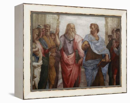 Detail of Plato and Aristotle from The School of Athens-Raphael-Framed Premier Image Canvas