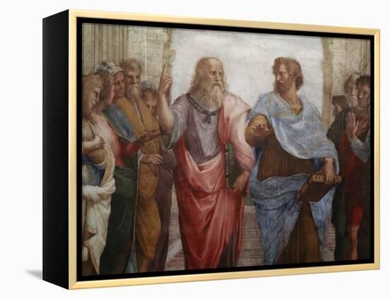 Detail of Plato and Aristotle from The School of Athens-Raphael-Framed Premier Image Canvas