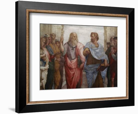 Detail of Plato and Aristotle from The School of Athens-Raphael-Framed Giclee Print