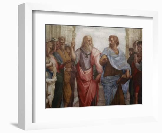 Detail of Plato and Aristotle from The School of Athens-Raphael-Framed Giclee Print