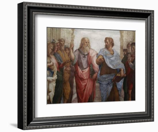 Detail of Plato and Aristotle from The School of Athens-Raphael-Framed Giclee Print