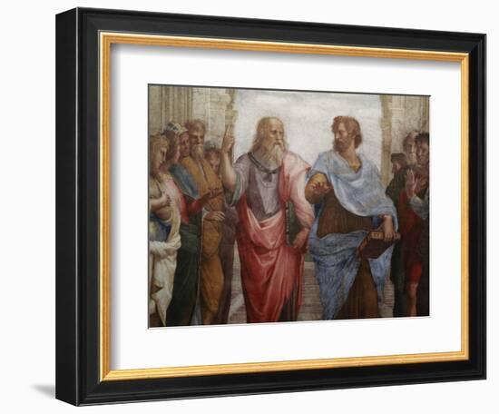 Detail of Plato and Aristotle from The School of Athens-Raphael-Framed Giclee Print