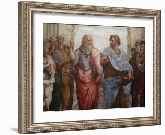 Detail of Plato and Aristotle from The School of Athens-Raphael-Framed Giclee Print