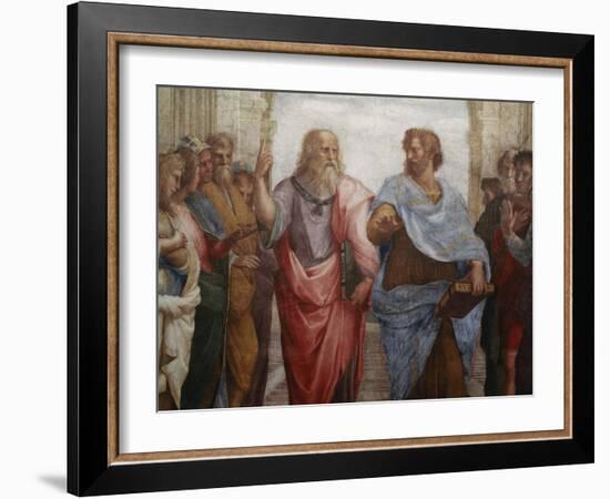 Detail of Plato and Aristotle from The School of Athens-Raphael-Framed Giclee Print