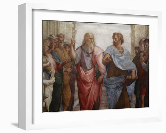 Detail of Plato and Aristotle from The School of Athens-Raphael-Framed Giclee Print