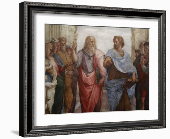 Detail of Plato and Aristotle from The School of Athens-Raphael-Framed Giclee Print