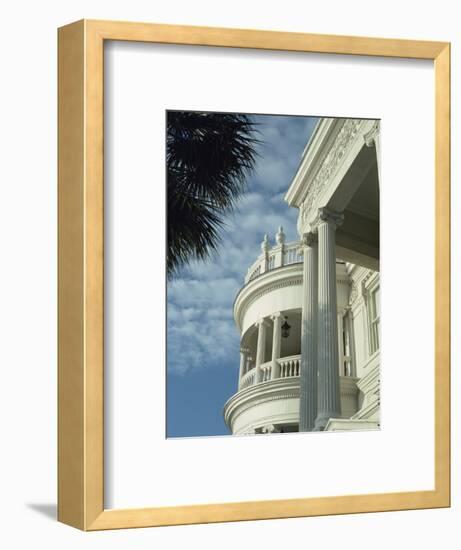 Detail of Portico and Ionic Columns of 25 East Battery, Charleston, South Carolina, USA-James Green-Framed Photographic Print