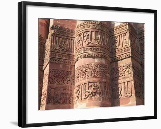 Detail of Qutab Minar Tower, UNESCO World Heritage Site, New Delhi, India, Asia-Wendy Connett-Framed Photographic Print