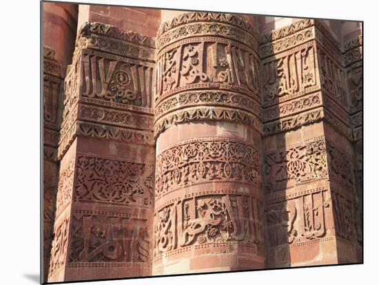 Detail of Qutab Minar Tower, UNESCO World Heritage Site, New Delhi, India, Asia-Wendy Connett-Mounted Photographic Print